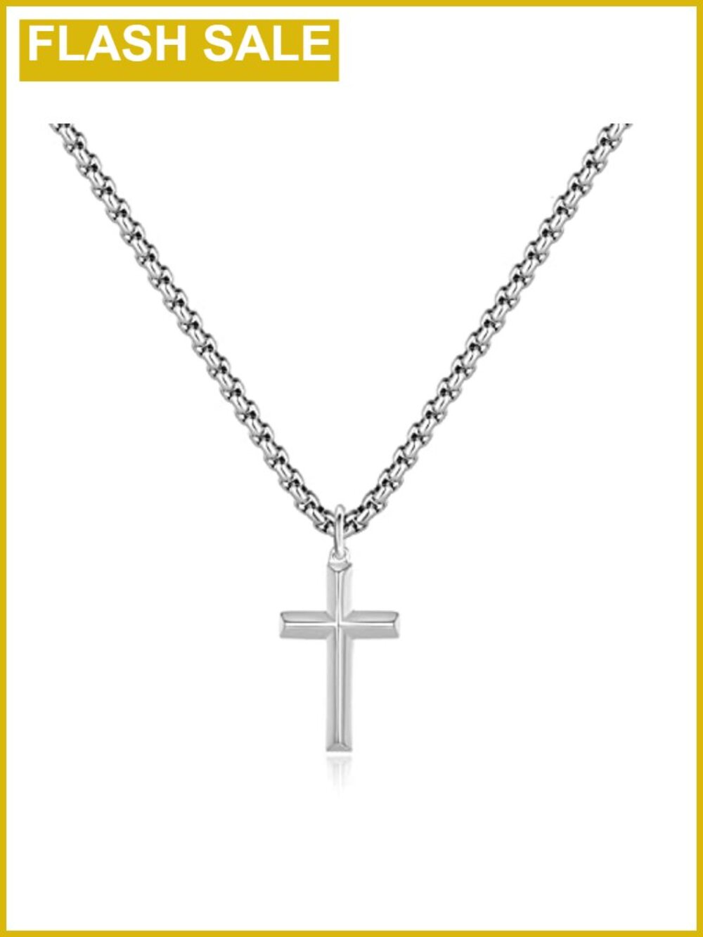 Boys Stainless Steel Cross Necklace 18" Lobster Clasp Religious Gift